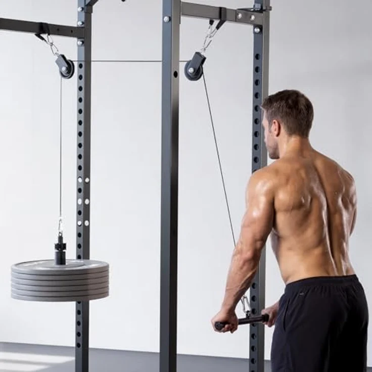 VEVOR Kabelzug QT1836, 2 Stück Latzug bis 150 kg belastbar, Krafttrainingsgerät mit Latzugstange und Pulley System für Heimtrainer und Fitnesscenter – Bild 8
