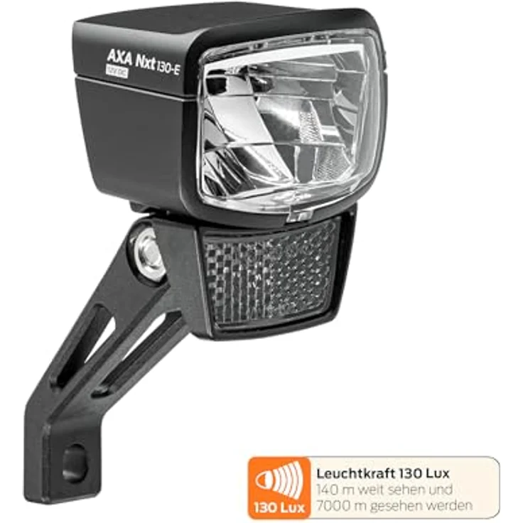 AXA Nxt 130 LED-E-Bike-Scheinwerfer, 130 Lux, 6-48V, Gabel-/Lenkerbefestigung – Bild 2