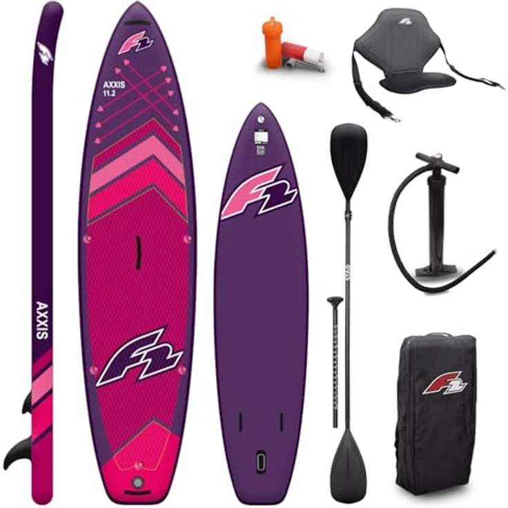 F2 AXXIS Damen Ltd. Edition SUP Board 10,2", Aufblasbar, Lila, mit Kajaksitz und Paddel – Bild 1