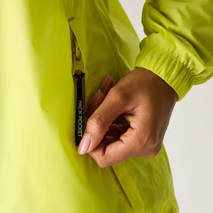 Regatta Corinne IV Regenjacke Damen, wasserdicht mit Kapuze, wasserabweisend, reflektierende Streifen, Farbe: Gelb, Größe: 52 – Bild 5