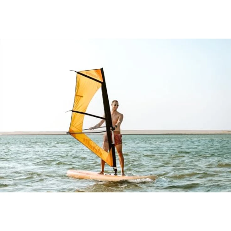 VirtuFit Supboard Surfer 305, aufblasbares SUP- und Windsurf-Board in Orange, inkl. 2m² Windsurfsegel und Zubehörset – Bild 2