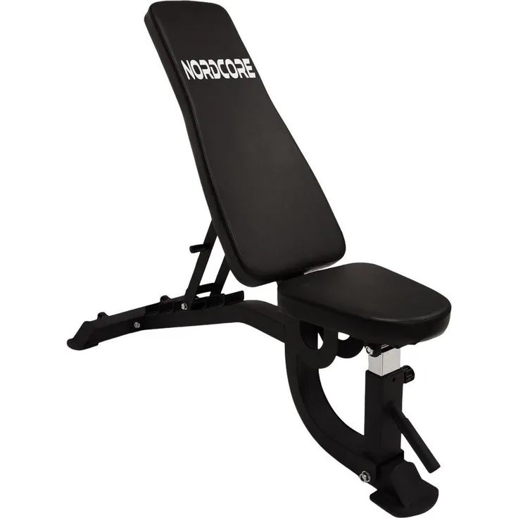 Nordcore Core 1500 Hantelbank Schrägbank einstellbar, Belastbarkeit 200 kg, 132 cm lang, schwarz
