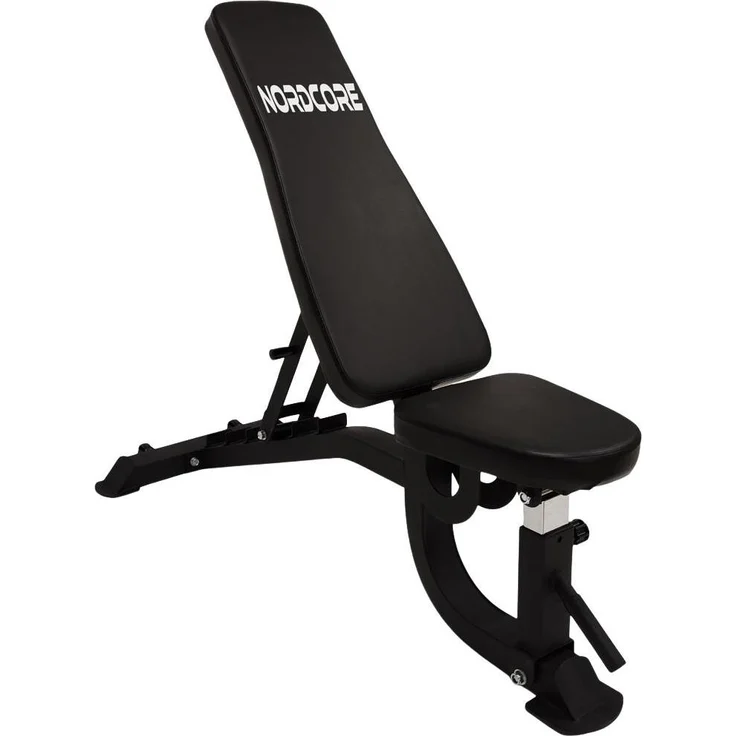 Nordcore Core 1500 Hantelbank Schrägbank einstellbar, Belastbarkeit 200 kg, 132 cm lang, schwarz