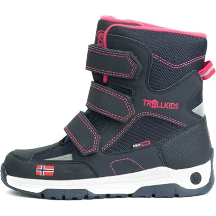 Trollkids Jungen Winterstiefel 159-114, wasserdicht mit warmem Futter und dreifachem Klettverschluss, Marine, Größe 37 – Bild 1