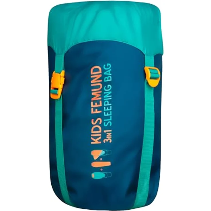 Trollkids Kid's Femund 3in1, Schlafsack für Kinder mit Fleece-Innenschlafsack, Sea Green und Madeira Blue – Bild 4