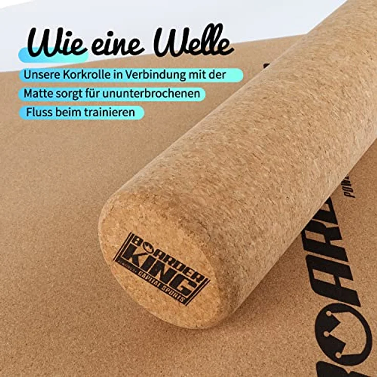 BoarderKING Indoorboard Wave - Balance Board für Indoor-Surfen und Skaten, Gleichgewichtsboard für NeuroMuscular Response Training, inkl. Schutzmatte, Linien – Bild 5
