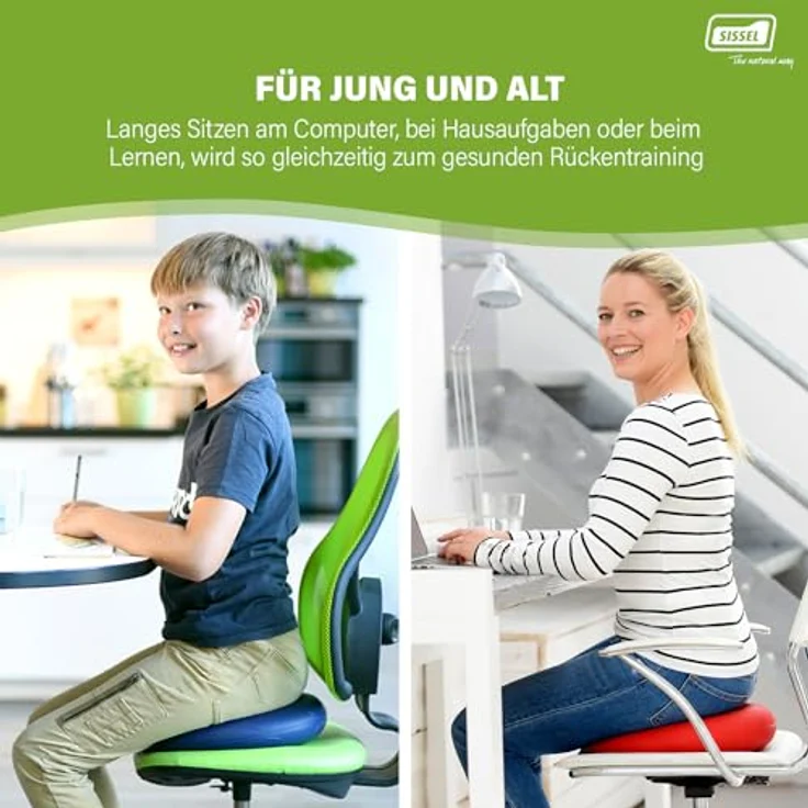 SISSEL Unisex – Erwachsene, blau SITFIT | Luftgefülltes Sitzkissen | Balance und Sitzhaltung, Ø 33 cm, 1 Stück (1er Pack) – Bild 5