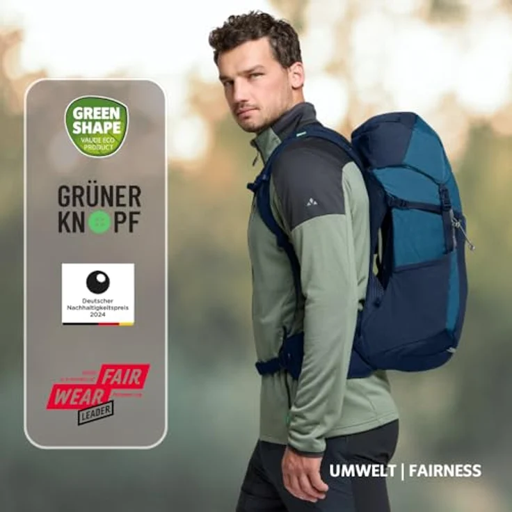 VAUDE Brenta 24, Wanderrucksack für Damen & Herren, 24 Liter, mit Aeroflex 3D Belüftung, ErgoShape Schultergurten, Regenhülle und Eco Finish, ideal für Tagestouren – Bild 5