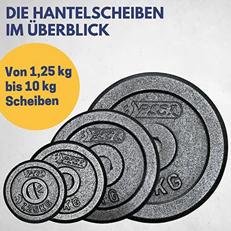 Best Sporting Gewichte Hantel PRO I Hantel Gewichte Set 1,25kg bis 10kg Hantelscheiben 30/31 mm für Kurz- und Langhanteln I Hantel Gewichte Set für erfolgreiches Hanteltraining I Weights set for home – Bild 2