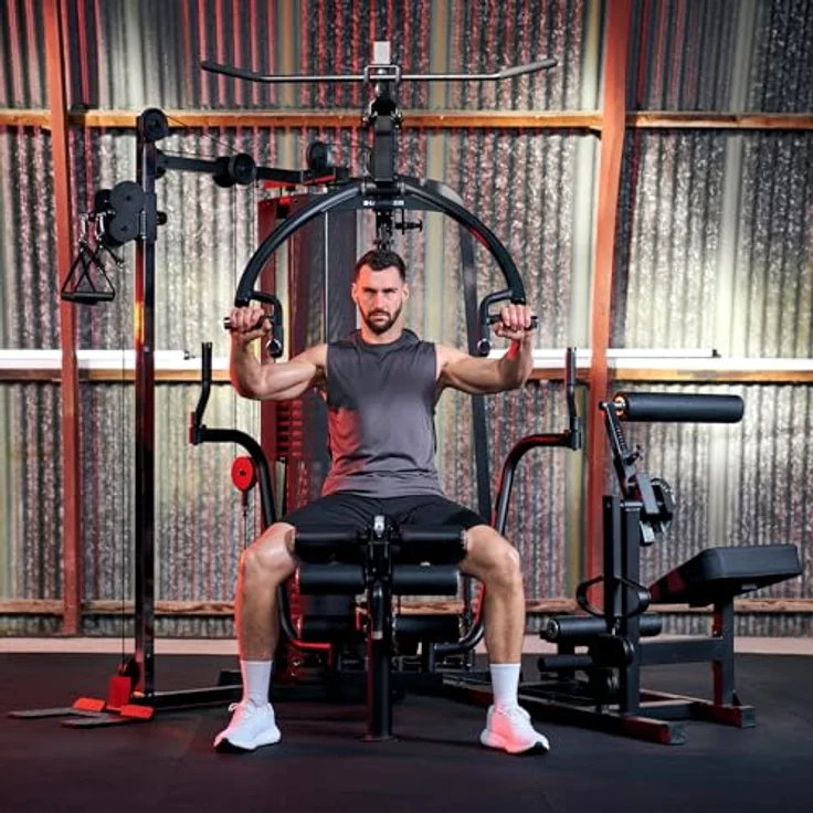 HAMMER Kraftstation Autark 6600 ´26, Studio-Trainingsturm mit Ab- & Back-Modul, höhenverstellbarem Kabelzug, 100 kg Gewichtsblock mit 20 x 5 kg Platten – Bild 2