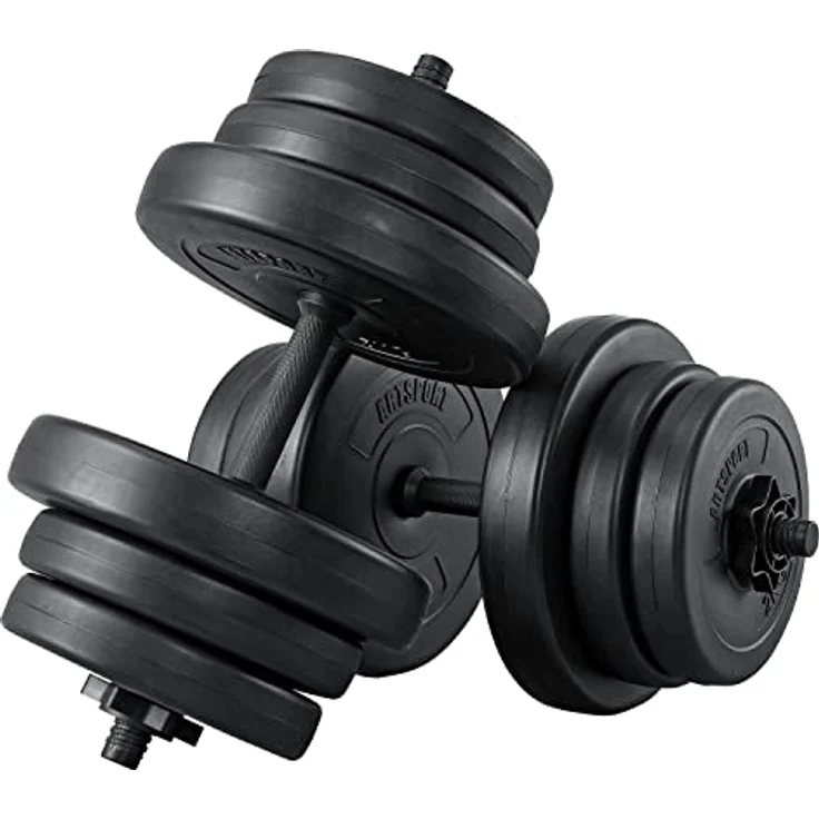 ArtSport 2er Hantelset 40kg - Kurzhantel Set mit 2 Kurzhanteln, 12 Gewichte/Hantelscheiben und Sternverschlüsse - Krafttraining Kurzhantelset Hantel – Bild 1