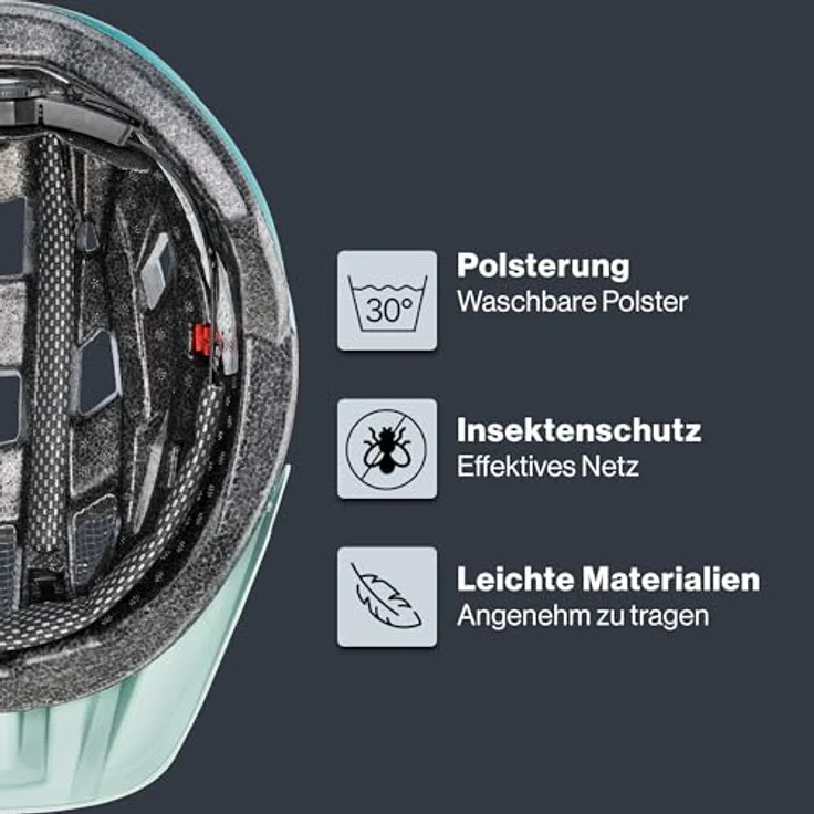 Uvex Sports i-vo cc, Velohelm für Herren und Damen, verstellbar 52-57 cm, jade-teal mat, mit integrierter Sonnenblende und 24 Belüftungsöffnungen – Bild 3