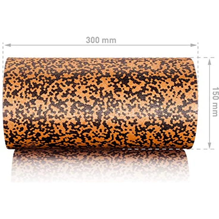 BODYMATE Faszienrolle Standard Mittel-Hart, ideal für Eigenmassage und Regeneration, Black/Orange Tiger-Orange, 30x15cm mit Gratis E-Book – Bild 5
