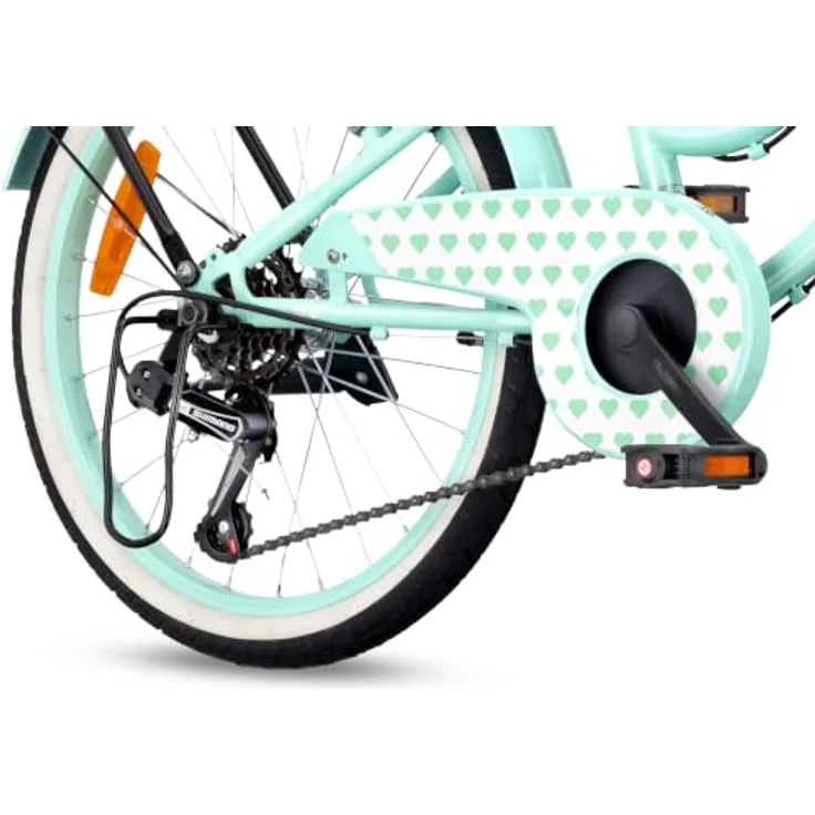 Sun Baby Heart Bike 20 Zoll Mädchenfahrrad, 6-Gang Shimano, Minze – Bild 7