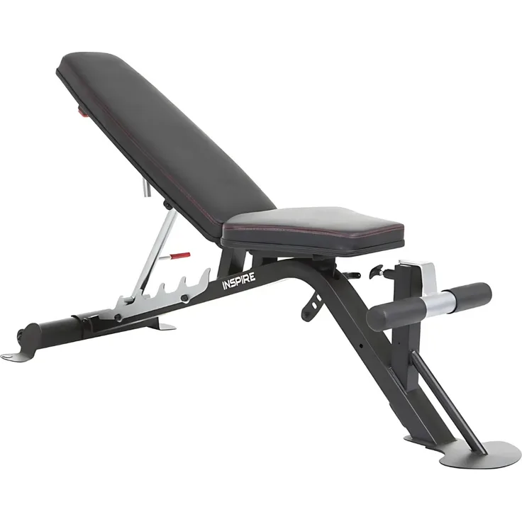Inspire Fitness Trainingsbank SCS - 450 kg, Hantelbank aus Schwerlaststahl, Transportrollen für einfache Bewegung, 5 Rücken- und 4 Sitzpositionen