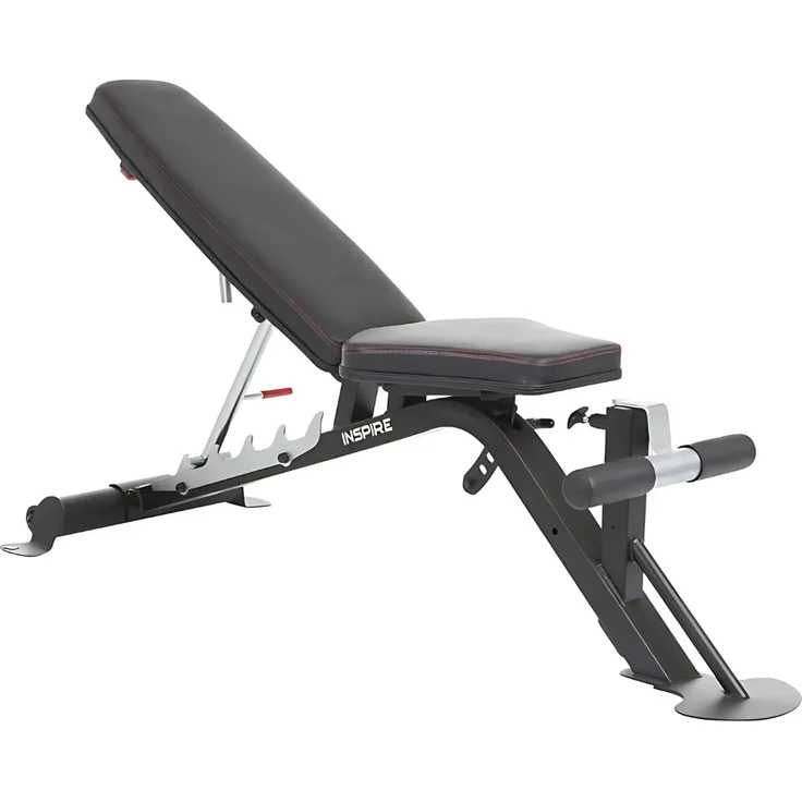 Inspire Fitness Trainingsbank SCS - 450 kg, Hantelbank aus Schwerlaststahl, Transportrollen für einfache Bewegung, 5 Rücken- und 4 Sitzpositionen