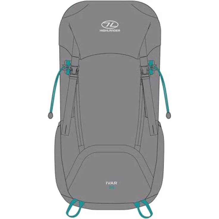 Highlander Ivar Rucksack, Wanderrucksack für Frauen, 38 Liter, Grau