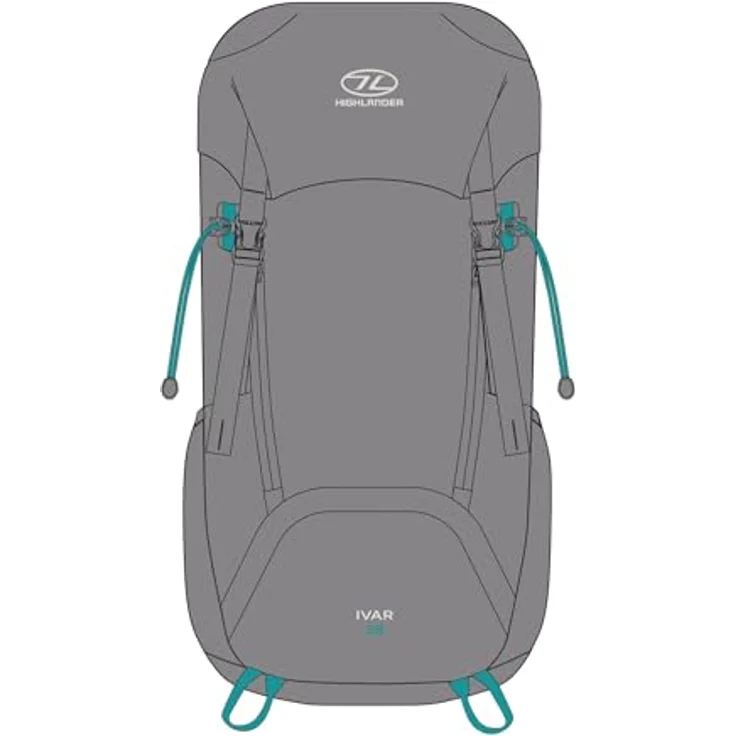 Highlander Ivar Rucksack, Wanderrucksack für Frauen, 38 Liter, Grau – Bild 1