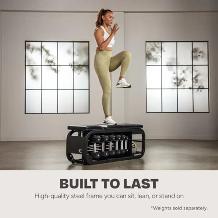 Centr Fusion Bench, Hantelbank mit verstellbarer Lehne, 6 Rücken- und 3 Sitzpositionen, inkl. Stauraum für Hanteln und Kettlebell – Bild 4