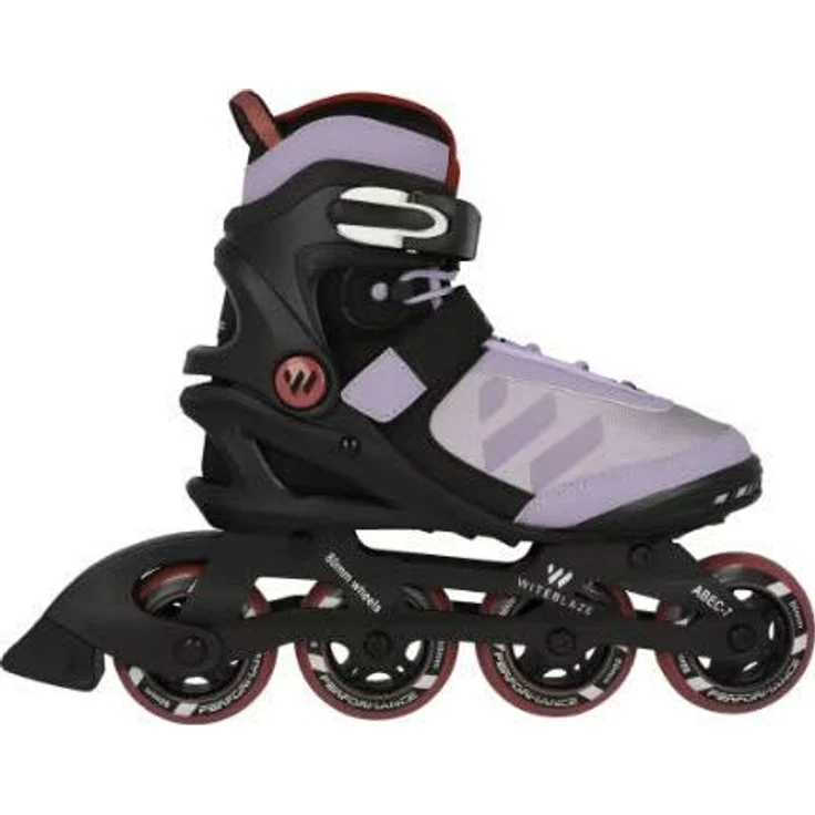 WITEBLAZE Sonic W Alu 84 Inlineskate für Damen, Schwarz/Weiß/Flieder, mit Aluminium-Schiene und 82A/84mm Rollen