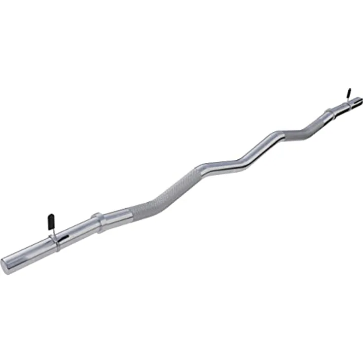 GORILLA SPORTS® SZ Curlstange - 120 cm, bis 180 kg Belastbar, 30/31 mm, mit 2 Federverschlüssen, aus Chrom, Gerändelt und Rutschfest - Langhantelstange, SZ-Stange, SZ Curlhantelstange