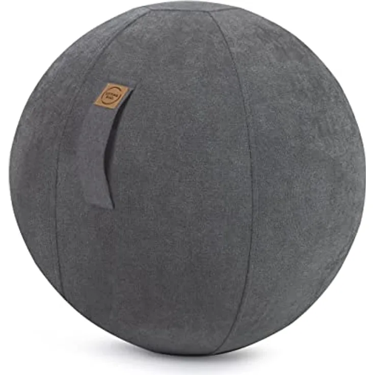 Sitting Point Sitting Ball Sitzball/Gymnastikball ALFA mit Velours-Bezug in anthrazit, inkl. Pumpenadapter, waschbar bei 30°, Made in Germany