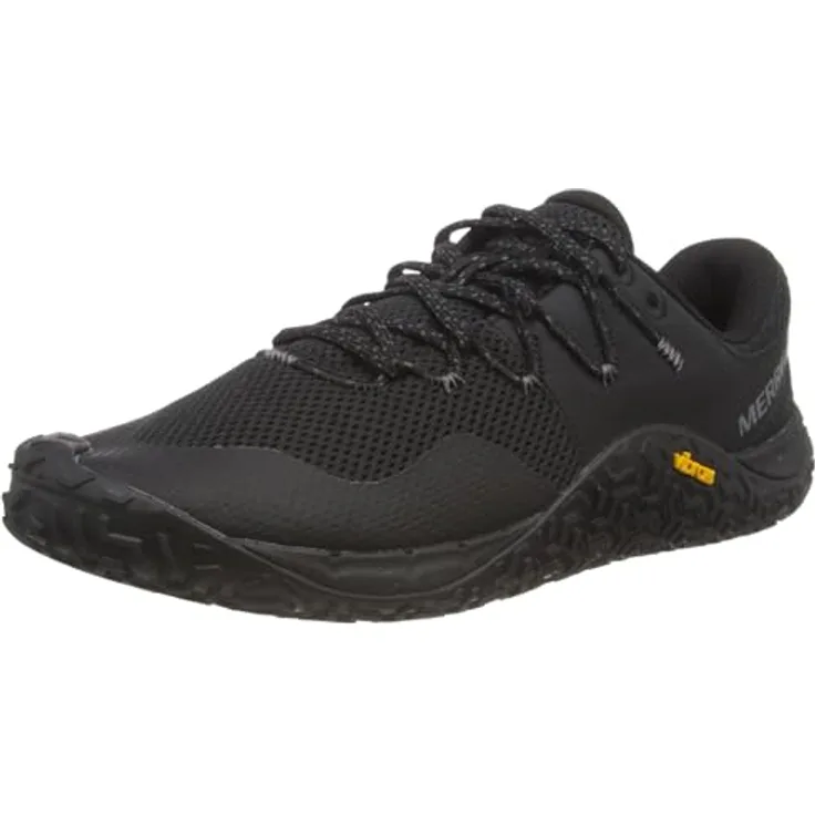 Merrell Trail Glove 7 Trailrunning-Schuhe, Schwarz, EU 40 1/2, recyceltes Mesh, Vibram EcoStep-Sohle, vegan-freundlich