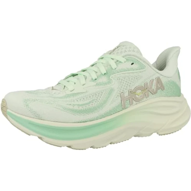 Hoka Clifton 10, Damen Laufschuhe mit optimaler Dämpfung und atmungsaktivem Jacquard-Obermaterial, Grün (38 2/3) – Bild 4