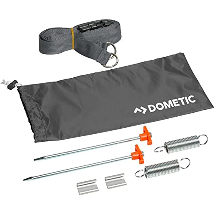 DOMETIC Unisex – Erwachsene Abspannset Markisen Tie Down Kit Sturmsicherung Campingbedarf, grau, mit Aufbewahrungsbeutel – Bild 1