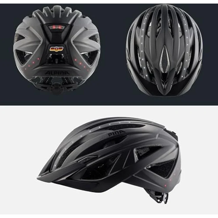 Alpina Haga Led Black Matt, Größe 51 - 56 cm - Fahrradhelm, Farbe Schwarz – Bild 5