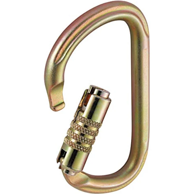 Petzl M73 TL Vulcan, hochfester Stahl-Karabiner mit automatischer Dreifachverriegelung, Gold – Bild 2