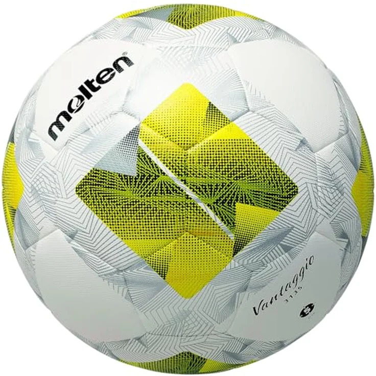 Molten Fussball Lightball Gr. 5, gelb/weiß, 350 g, strapazierfähiges PU für Jugendtraining, verbesserte Dämpfungsschicht – Bild 1
