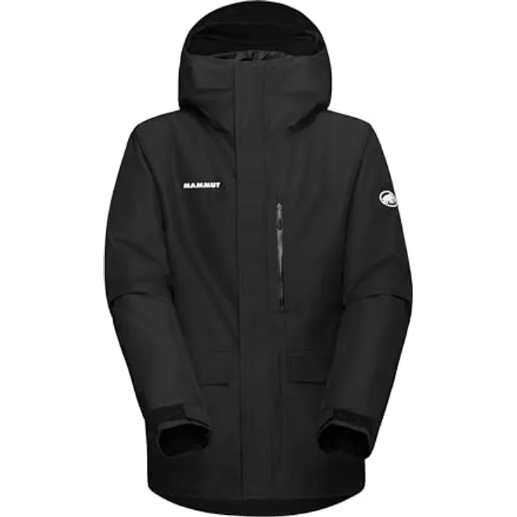 Mammut Fall Line HS Thermo Hooded Jacket, wasserdichte Skijacke mit isolierendem Material, schwarz, Größe XL