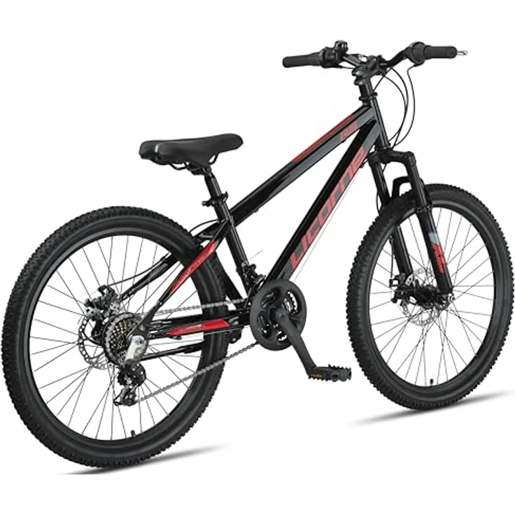 Licorne Bike Thunder Premium Mountainbike, 26 Zoll, Disc-Bremse, Schwarz/Rot, für Mädchen, Jungen, Herren und Damen, optimierte Kettenschaltung, robustes Design, 85% vormontiert – Bild 3