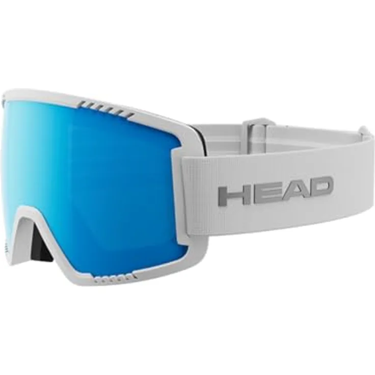 HEAD CONTEX Ski- und Snowboardbrille, torische Doppelscheibe mit UV 400 und Anti-Fog, blau/weiß, L