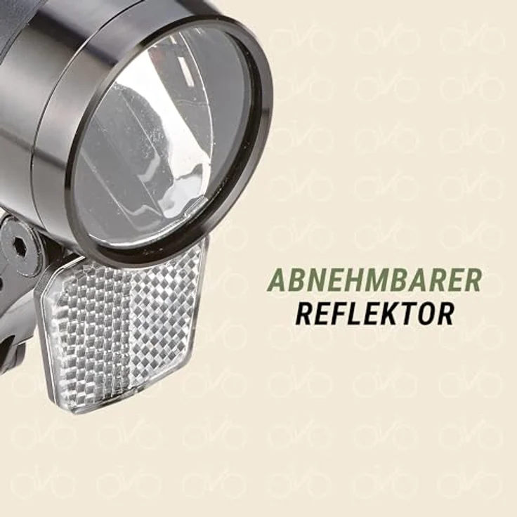 PROPHETE LED-Scheinwerfer 100 Lux, StVZO-zugelassen mit Standlichtfunktion und Sensorautomatik, kompatibel mit Nabendynamo und 6V E-Bike-Akku, abnehmbarer Reflektor – Bild 4