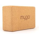 Myga Kork Yoga Block, rutschfest & robust, 22 cm x 14,5 cm x 7 cm, ideal für Yoga & Pilates, nachhaltig aus Naturkork