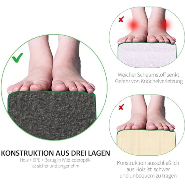 HOMCOM Balancetrainer 210 cm Schwebebalken, klappbar, rutschfester Wildlederbezug, max. 120 kg, Grün – Bild 5