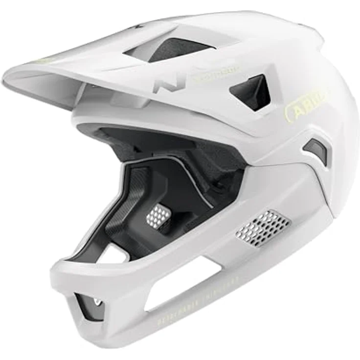 ABUS MTB-Helm YouDrop FF, Fullface-Helm für Kinder und Jugendliche mit abnehmbarem Kinnschutz, Weiß, Größe S – Bild 4