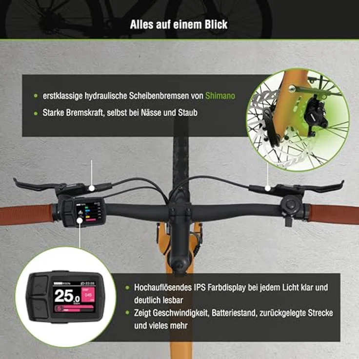 SachsenRAD C3T Urban Trekking E-Bike, 28 Zoll, 250W Motor, Riemenantrieb, 18kg ultraleicht, orange – Bild 7