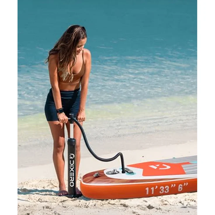 COIL Aufblasbares SUP-Board, Stand Up Komplettset mit Paddel, Pumpe und wasserdichter Handytasche, 335 cm, bis 170 kg, Braun – Bild 8