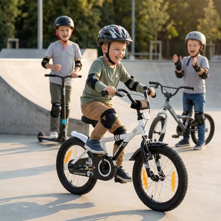 PROMETHEUS BICYCLES HAWK Kinderfahrrad 16 Zoll, 1 Gang, Rücktrittbremse, Stützräder, für Jungen und Mädchen ab 5 Jahren, robust und mitwachsend – Bild 5
