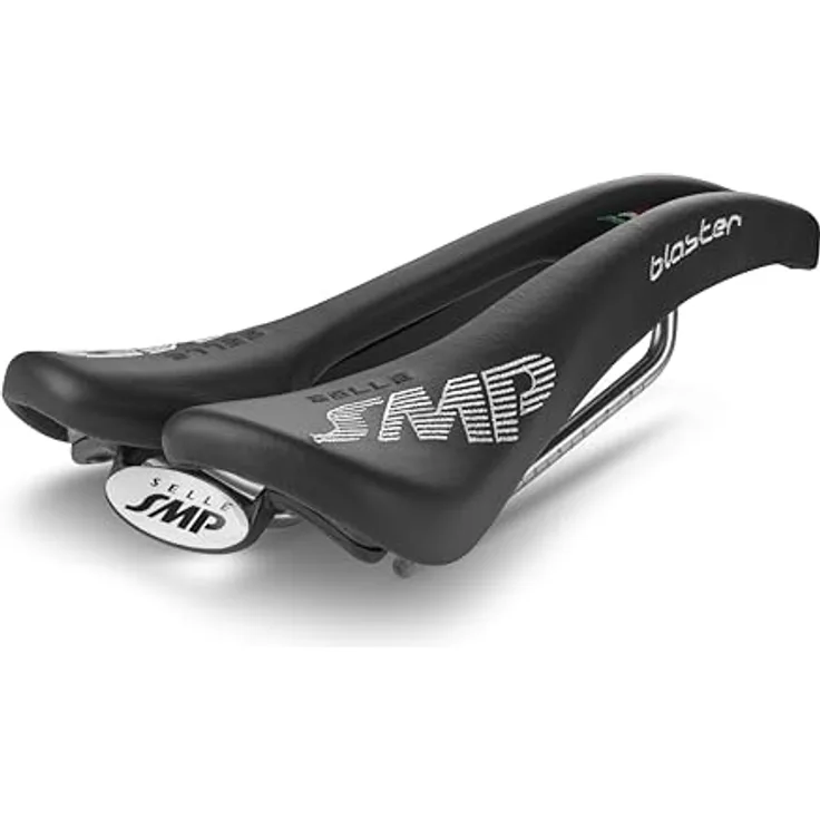 Selle Smp Blaster, Rennradsattel aus echtem Leder mit ergonomischem Design, 255g, für mittelbreite bis breite Becken
