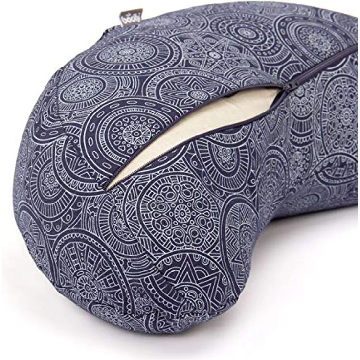Bodhi | Yogi MOND Meditationskissen Mandala | Maharaja Collection | Yoga & Meditation | Yogakissen gemustertes Halbmond-Kissen mit Buchweizen-Füllung und abnehmbarem Bezug aus Baumwolle, blau - Preisvergleich – Bild 2