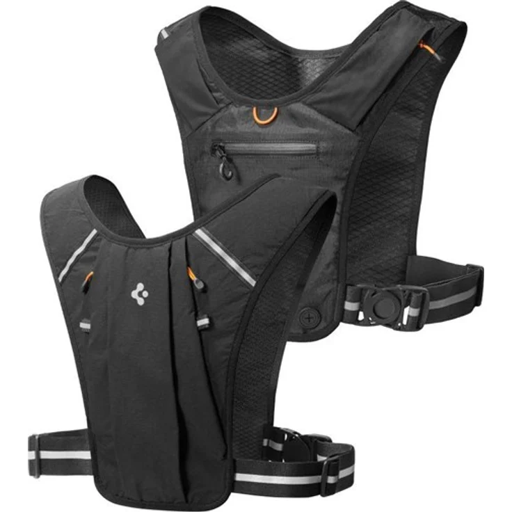 Spigen A720 Dynamic Shield Running Vest, Leichte Laufweste mit praktischem Taschenlayout, L-XL, Schwarz – Bild 9
