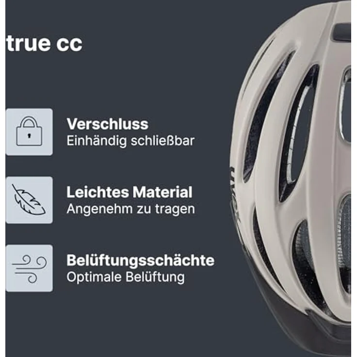 Uvex Sports true cc Velohelm, 52 - 56 cm, oak brown-silver matt, mit integrierter Sonnenblende und 17 Belüftungsöffnungen – Bild 2