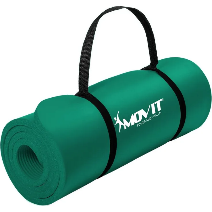 MOVIT Yogamatte XXL Pilates Gymnastikmatte, schadstoffgeprüft, mit Verschlussband, Größen- und Farbwahl