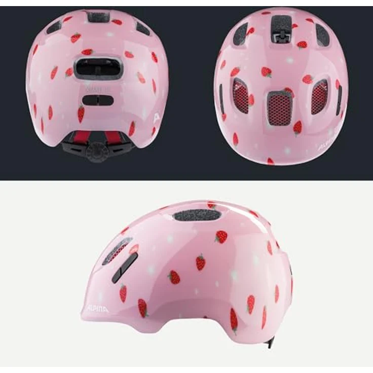 ALPINA Ximo Fahrradhelm für Kinder, leicht und bruchfest, 360°-Fitsystem, Strawberry Gloss, Größe 45-49 – Bild 4