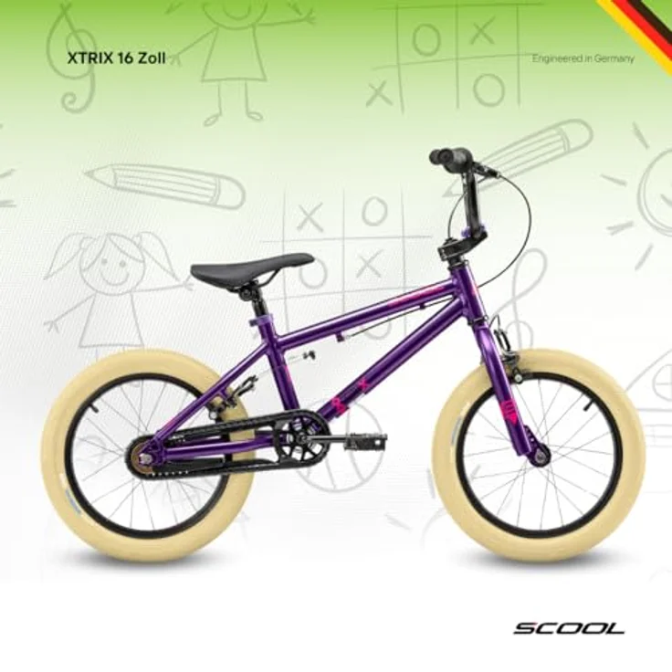 S'cool BMX-Rad XtriX mini, 16 Zoll, 1 Gang, Freewheel, robustes Design für optimale Kontrolle – Bild 2