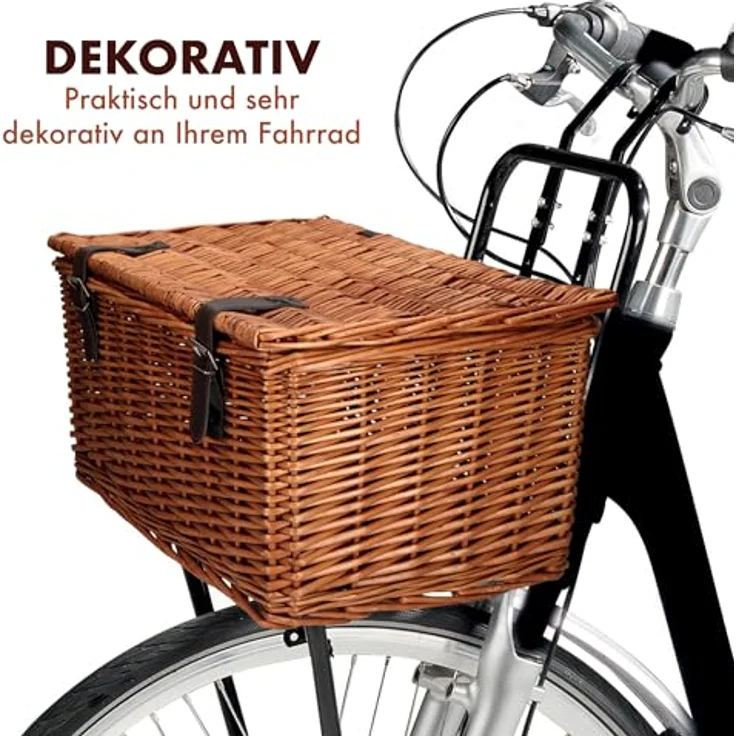 OTTO Fahrradkorb Bäckerkorb, geräumiger Weidenkorb mit Lederriemen, nachhaltig und sicher verstaut – Bild 6